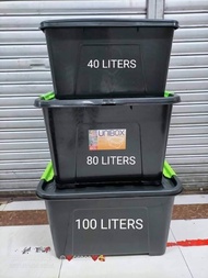 BLACK STORAGE WITH WHEELS UNIBOX STORAGE BOX 40LITERS 80LITERS  100LITERS