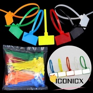 ICONICX 100pcs Cable Tag Strapping Tape Tag Labels Self-locking Zip Ties Mesh Wire Marker Colorful T