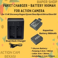 ORIGINAL Paket Dual Charger Dan 2 Battery Baterai Yi Discovery Kogan