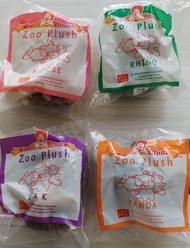 1997絕版麥當勞開心樂園餐玩具Zoo Plush系列 (一套四款）
