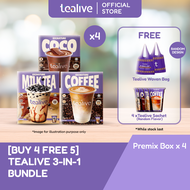 [Buy 4 Free 5] 4 Tealive 3-in-1 +  Woven Bag Free 4 Flavors