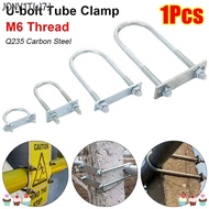 JONY1TW7J 1Pcs Pipe U-clamp, With Baffle Screws M8 Round Tube Clamp, Durable Galvanized Q235 Carbon 