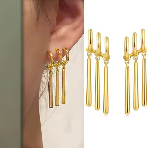 1Pair One Piece Zoro Anime Earrings Women Men Cosplay Earrings Piercing Jewelry Fashion Fake Triple 