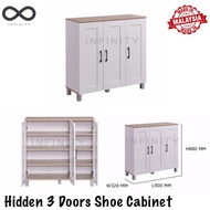 Infinity HIDDEN 3 Doors Shoe Cabinet / Shoe Rack / Multifunction Cabinet / Outdoor Shoe Cabinet