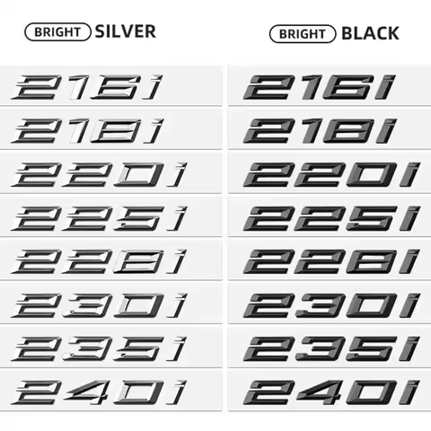 Car Trunk ABS Chrome Letters Badge Emblem Decal Sticker For BMW 2 Series 216i 218i 220i 225i 228i 23