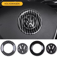 ABS Carbon Fiber Pattern Car Logo Steering Wheel Sticker Badge For VW GTI Passat B6 Golf 4 5 7 Polo 