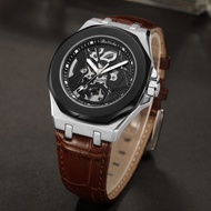 Jam Tangan Pria Belleda Automatic 9608 Tali Kulit Anti Air