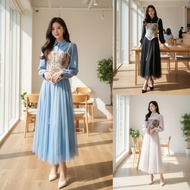 Aurelia Vintage Tulle Dress With Floral Tapestry