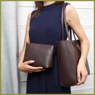 ☢ ◸ ✙✷ 【High-End Mumu】Quality Leather 2in1 Women Tote Bag Office Shoulder Minimalist Bags For Stude