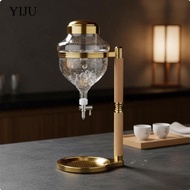 [YIJU] Sake Serving Pitcher Thimble Drip Switch Unique Liquor Server Glass Beverage Chiller for Prof