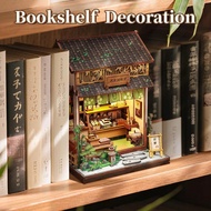 Book Nook Japan, 3D Wooden Puzzles Book Corner, DIY Miniature House Set, Dollhouse Bookcase Decorati