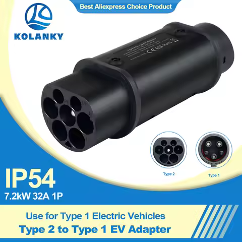 EV Adapter Type 2 to Type 1 Portable EV Charger Adapter 7.2KW 32A 1P EV Connector for AC J1772 Type 