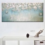 White Flowers That Flutter When It Rains Abstract Oil Painting On Canvas Living Room Home Pictures M