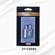 LUSHBERRY 3-Dial Combination TSA Certified Padlock Anti-Theft Travel Luggage Lock Padlock Travel Acc