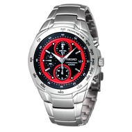 SEIKO 緊急任務三眼計時手錶 (7T92-0HE0R)-黑/紅