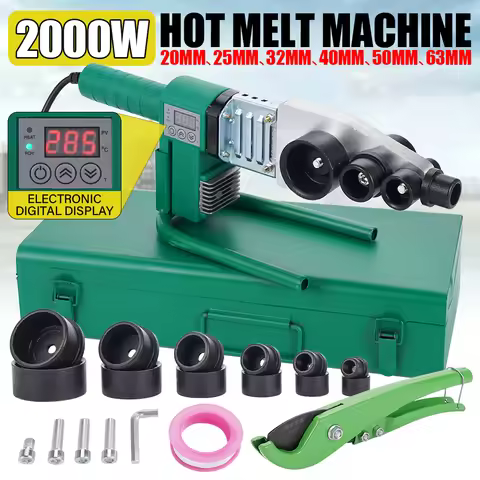 2000W 220V Digital PPR Pipe Hot Melt Welding Machine 20-63mm Adjustable Temp Welder Tool With Pipe C