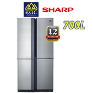[Free Shipping] Sharp (700L) Fridge Multi Door Inverter Refrigerator SJF85VMSS