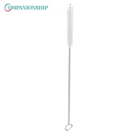 Straw Cleaning Brush Reusable Drinking Straw Cleaner Brush Eco-Friendly Metal White Soft Bristles Practical for Sinks and Cup Cover
