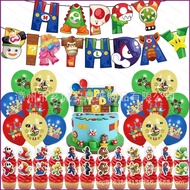 Mario Peach princess theme kids birthday party decorations banner cake topper balloons set supplies