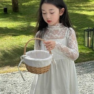 nyonya kebaya set kids baju skirt budak perempuan Pakaian fesyen gadis musim panas renda hutan persp