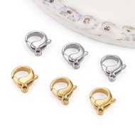 Stainless steel polished O-shaped lobster clasp diy necklace bracelet QQ clasp adjustable end button