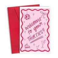 1PC Cute 30th Birthday Greeting Card. "Welcome To The Age Of 30" Birthday Greeting Card In An Intere