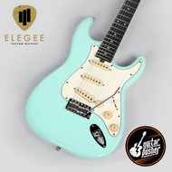 Elegee Alab Series B2 Stratocaster Alder Body Ebony Fingerboard Cream Pickguard - Aqua Green
