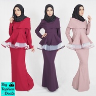 [Raya Promo Price] Muslimah Baju Kurung Moden Women Peplum Baju Raya 2024 Kurung Plus Size Kurung Dewasa 2XL - 5XL Murah