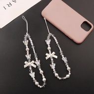 Mobile Phone Case Chain Short Female Heart Bow Beaded Chain Cartoon Bear Phone Chain