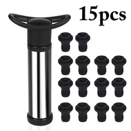 Wine Saver Vacuum Pump with 8pcs 14 pcs Vacuum Bottle Stoppers Stainless Steel Wine Pump Sealer Pres