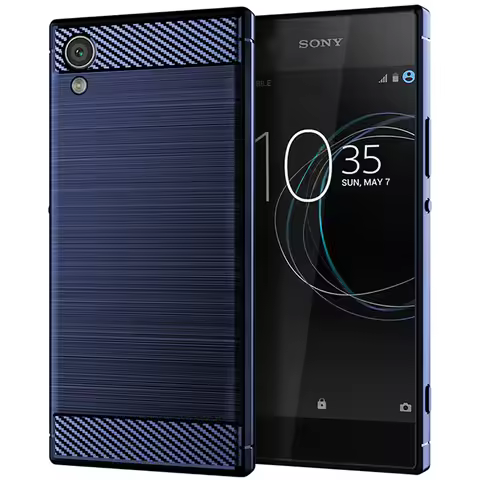 Fashion Shockproof Silicone Case for Sony Xperia XA1 Plus XA1+ Carbon Fiber Cases for Sony XA1 plus 