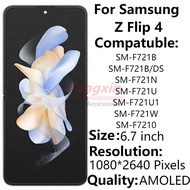 6.7" AMOLED For Samsung Z Flip 4 LCD Display With Frame SM-F721B F721N Touch Screen Digitizer Assemb
