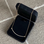 Tiffany & Co.蒂芙尼T系列 大號 18k黃金鑲鑽微笑項鍊