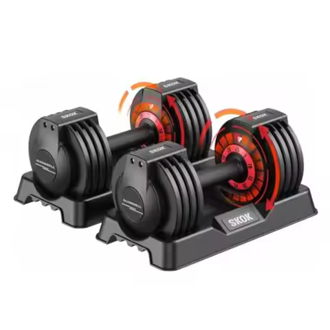 Adjustable Dumbbells Set 25LB Black Dumbbell with Tray for Full Body Workout Fitness Anti-Slip Fast 
