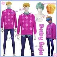 Animated KPOP DEMON HUNTERS Cosplay Costume SAJA BOYS Cosplay BABY SAJA Wig Outfits Pink Tops Hat Fu