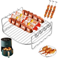 空氣炸鍋專用雙層烤架配件通用燒烤肉架烤串架廚房家用食品級架子