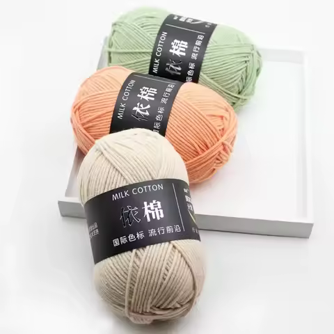 50g 4ply Milk Cotton Knitting Wool Yarn Needlework Dyed Lanas For Crochet Craft Sweater Hat Dolls Se