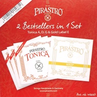 ชุดสายไวโอลิน PIRASTRO TONICA NEW FORMULAR + GOLD LABLE VIOLIN SET 4/4 ผลิตในเยอรมัน แท้ 100%