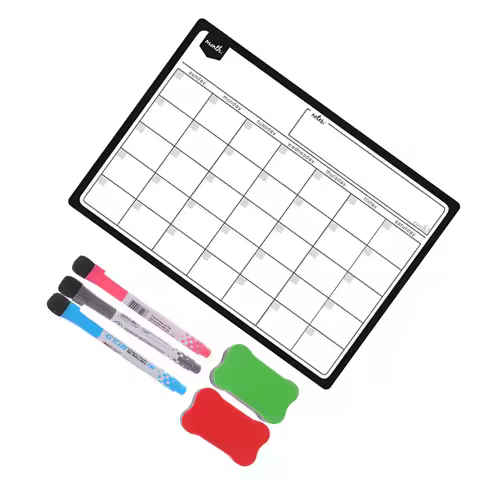 Magnetic Refrigerator Calendar Erasable 8 Month Horizontal Planner Schedule Sticker Weekly Organizer