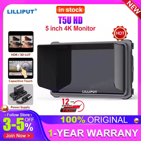 LILLIPUT T5U HD 5 Inch 4K Monitor, Touch Screen HDMI-compatibl On-Camera Director External Output to