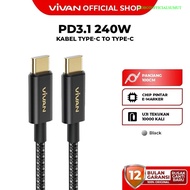 Vivan VOR240W Type-C to Type-C 240W Premium Fast Charging Cable 120cm Original