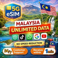 Malaysia eSIM 5G 1-15Days Daily 500MB-10GB 5G/ 4GUnlimited Data eSIM Malaysia Celcom Digi