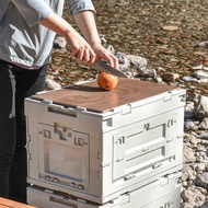 Outdoor Car Foldable Storage Box with Wooden Cover Thickened Storage Box Storage Box Camping Storage