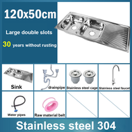 ✨24-hour shipping✨120*50m 304 stainless steel kitchen sink Household high quality vertical sink wash
