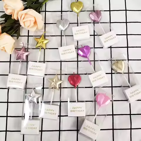 Children's birthday candle personality creative hollow star candle bakery birthday supplies cake can