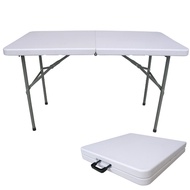 [特價]【頂堅】寬122公分(二段式高低)對摺折疊桌/露營餐桌/工作桌/拜拜桌象牙白色