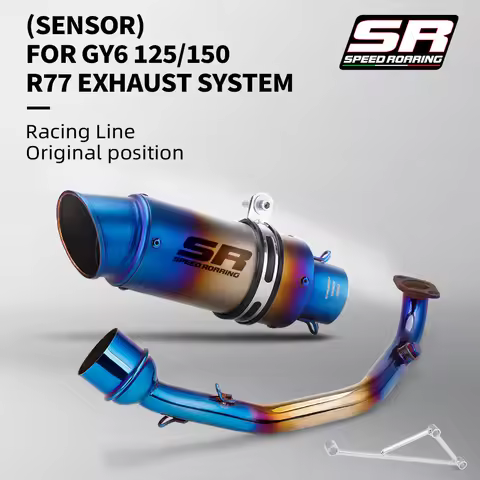 Gy6 motorcycle exhaust pipe for gy6 125 150 cc scooter stainless steel exhaust system Slip on 51mm m