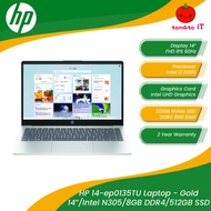 HP Laptop 14-EP0135TU Gold - 14" FHD IPS/I3-N305/Intel UHD/512GB SSD/8GB DDR4/Win11)