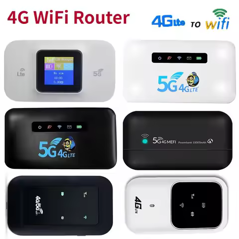 4G/5G Lte Wireless Router 150Mbps Portable Pocket WIFI Router Color LCD Display SIM Card MiFi Modem 