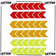 LET 36Pcs Strong Reflective Arrow Decals, Reflective Material Red + Yellow + Green Safety Warning Stripe Adhesive Decals, Arrow 4*4.5cm Car Trunk Rear Bumper Guard Stickers